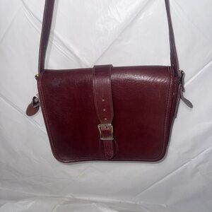 Dorcelle burgundy leather vintage Saddle Shoulder Bag